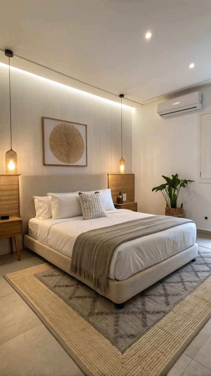 Chambre d'un appartement en location courte durée à Rabat, préparée aux standards hôteliers par Metis Stay